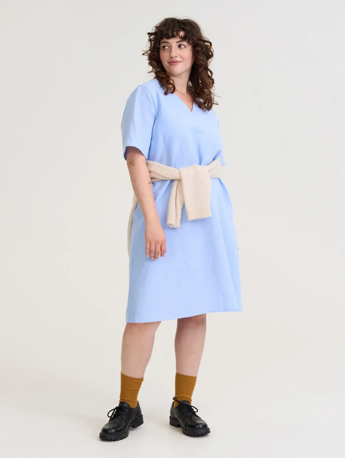 Leinikki Linen Blend Dress Light Blue sold by Ivalo.com product image thumbnail 3