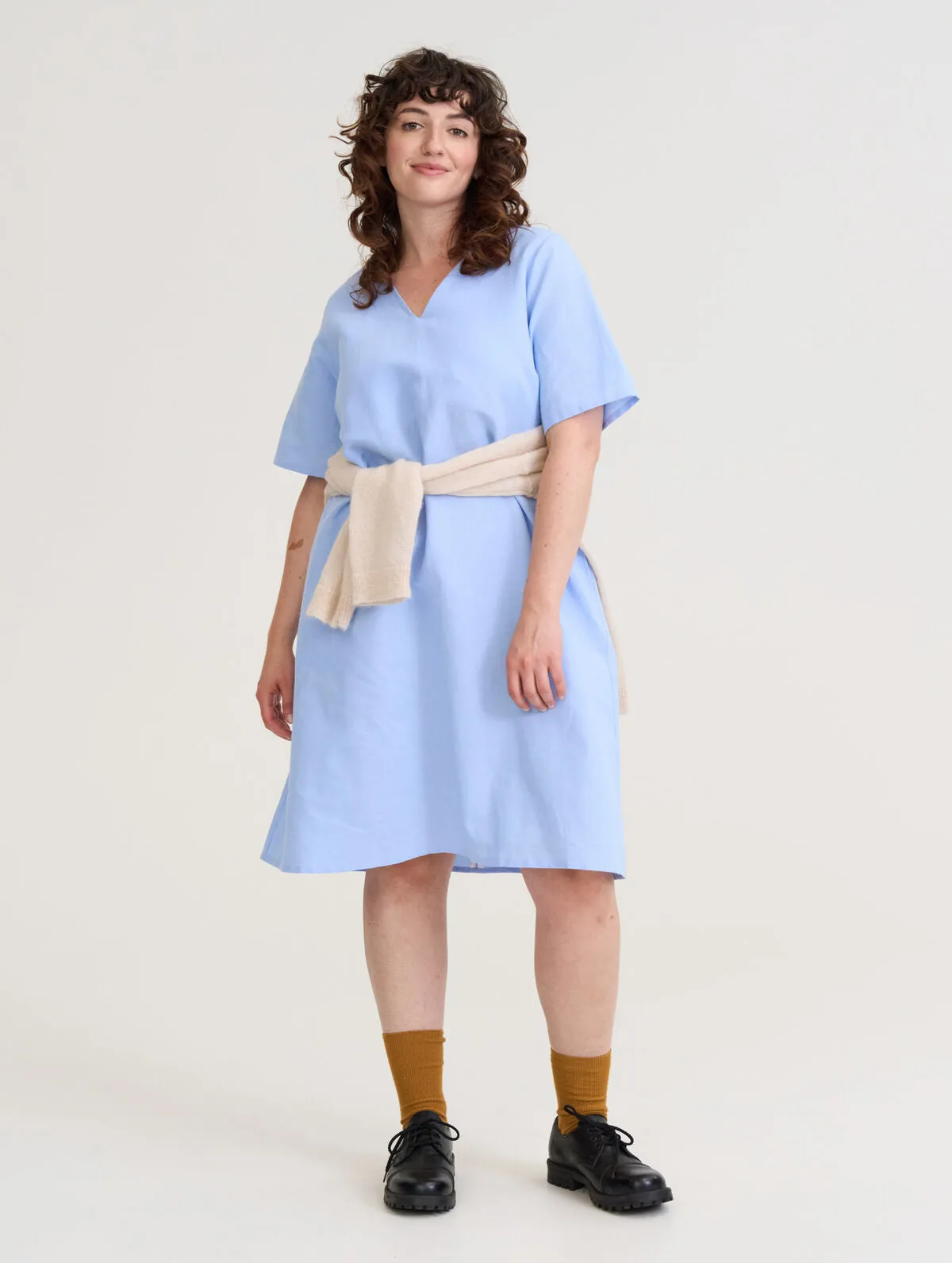 Leinikki Linen Blend Dress Light Blue sold by Ivalo.com