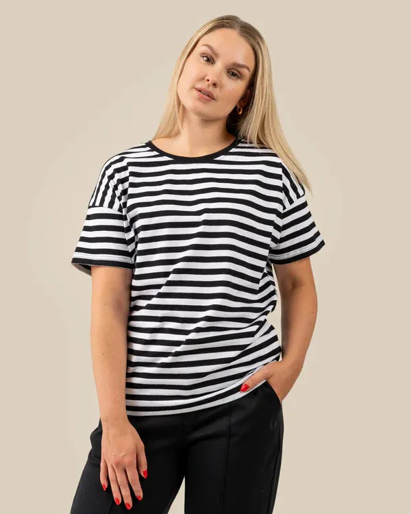 Muisto T-Shirt Black/White Stripe sold by Ivalo.com