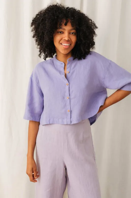 Sandon Shirt Medium Purple made by TWOTHIRDS