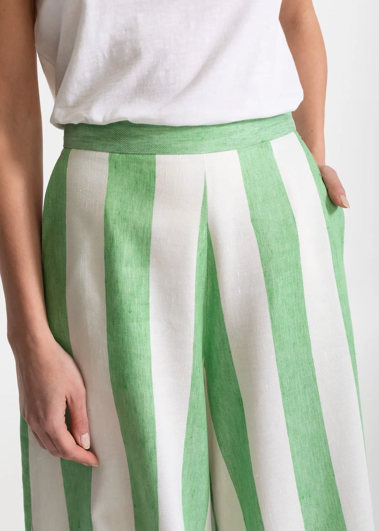 Women's Palazzo Linen Pants Lime Rush sold by Ivalo.com product image thumbnail 4