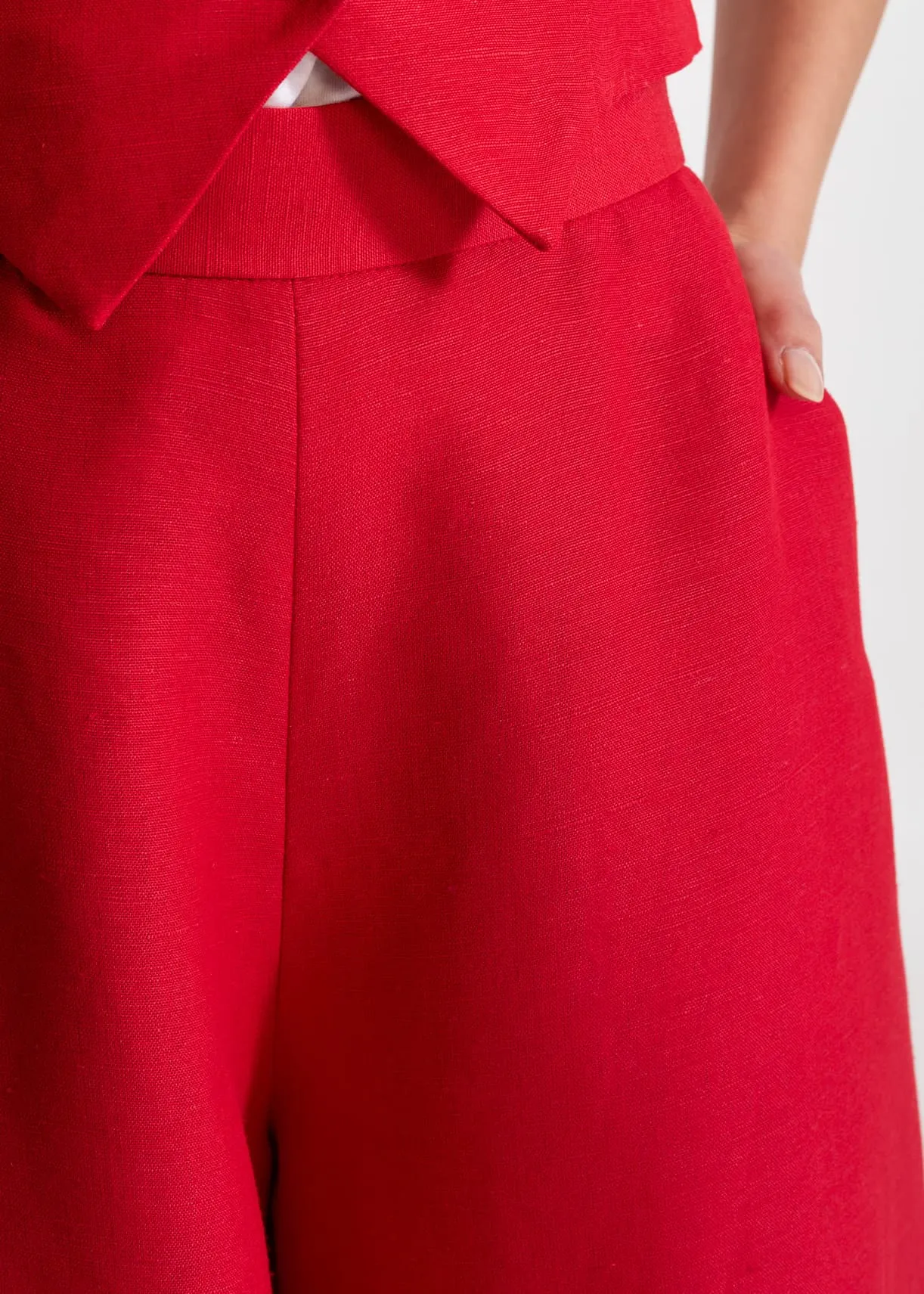 Women's Palazzo Linen Pants Red sold by Ivalo.com product image thumbnail 3