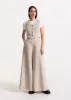 Women's Palazzo Linen Pants Beige sold by Ivalo.com