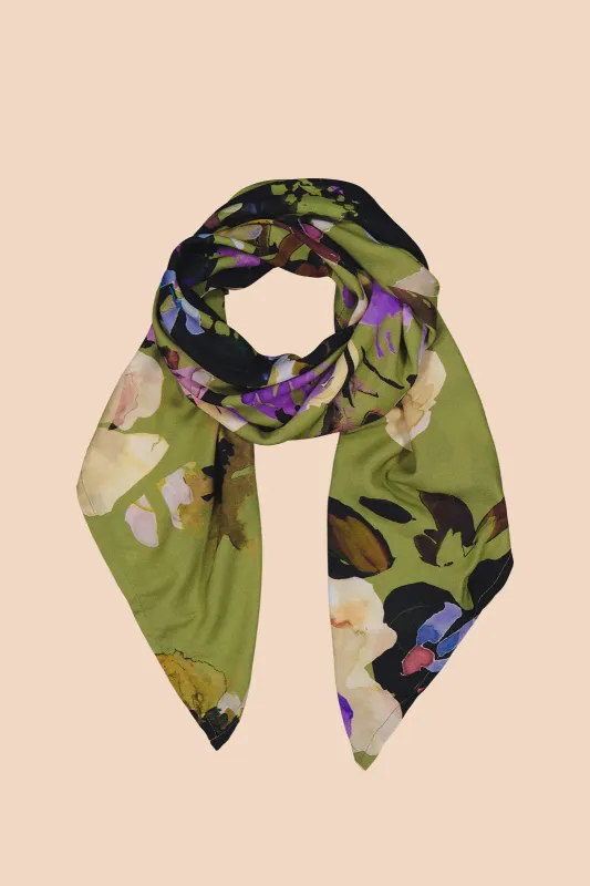 Square Scarf Large Olive Anemone sold by Ivalo.com