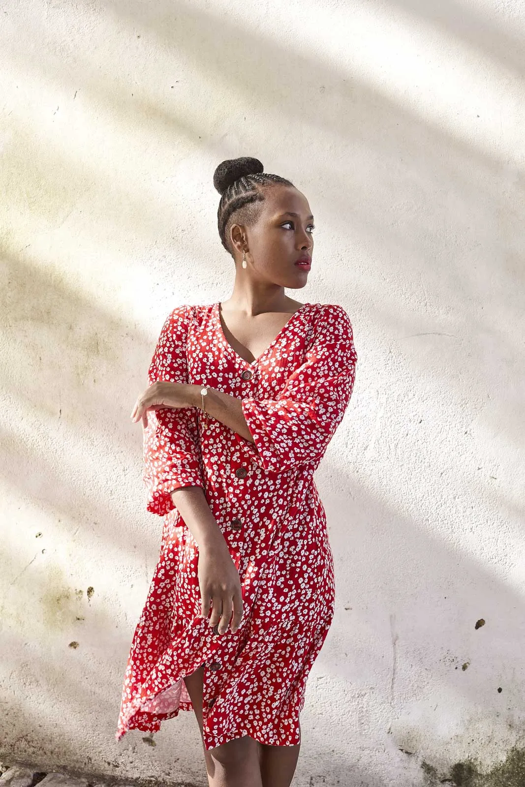 Ruffle Button Dress Flora Red sold by Ivalo.com product image thumbnail 5