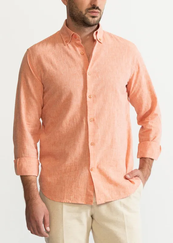The Godeanu Linen Shirt Orange sold by Ivalo.com