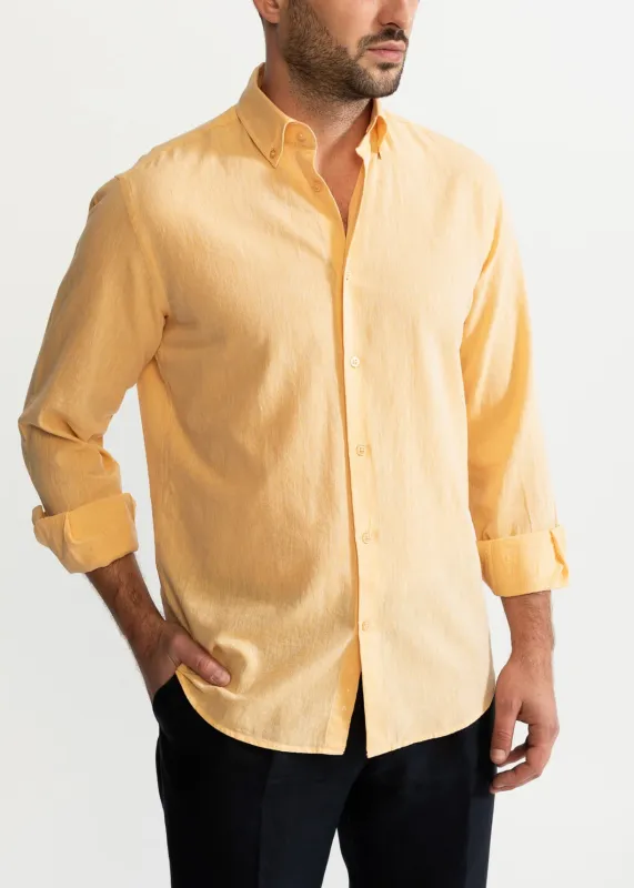 The Godeanu Linen Shirt Yellow sold by Ivalo.com