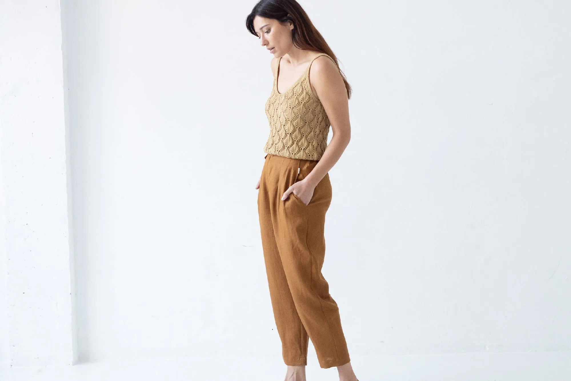 Basile Openwork Tank Top Mustard sold by Ivalo.com product image thumbnail 4