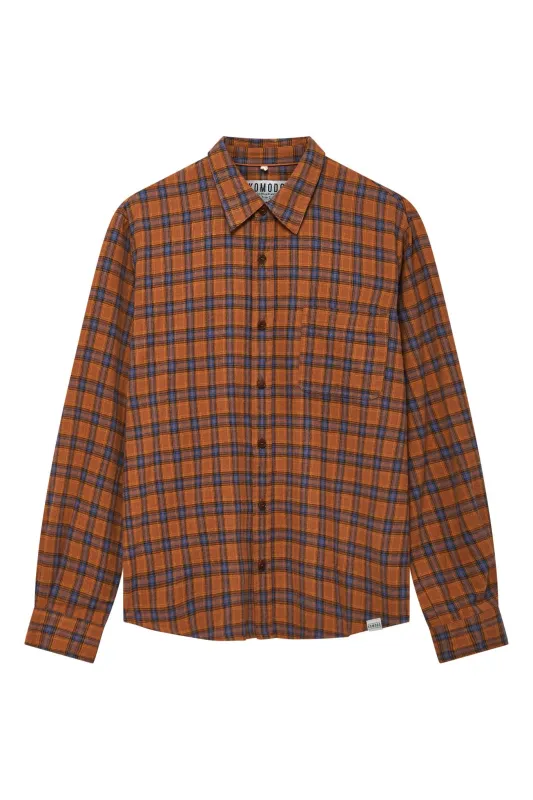 Santi Cotton Flannel Shirt Chestnut sold by Ivalo.com