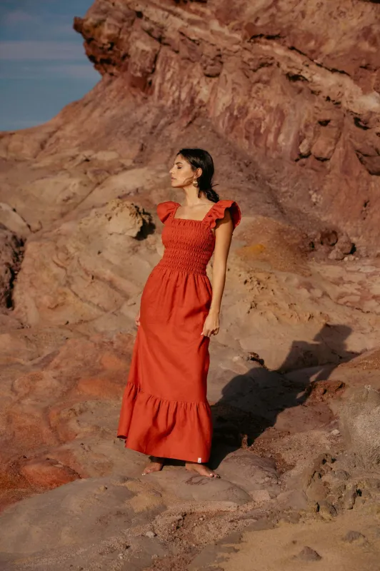 Bianca Dress Burnt Orange sold by Ivalo.com