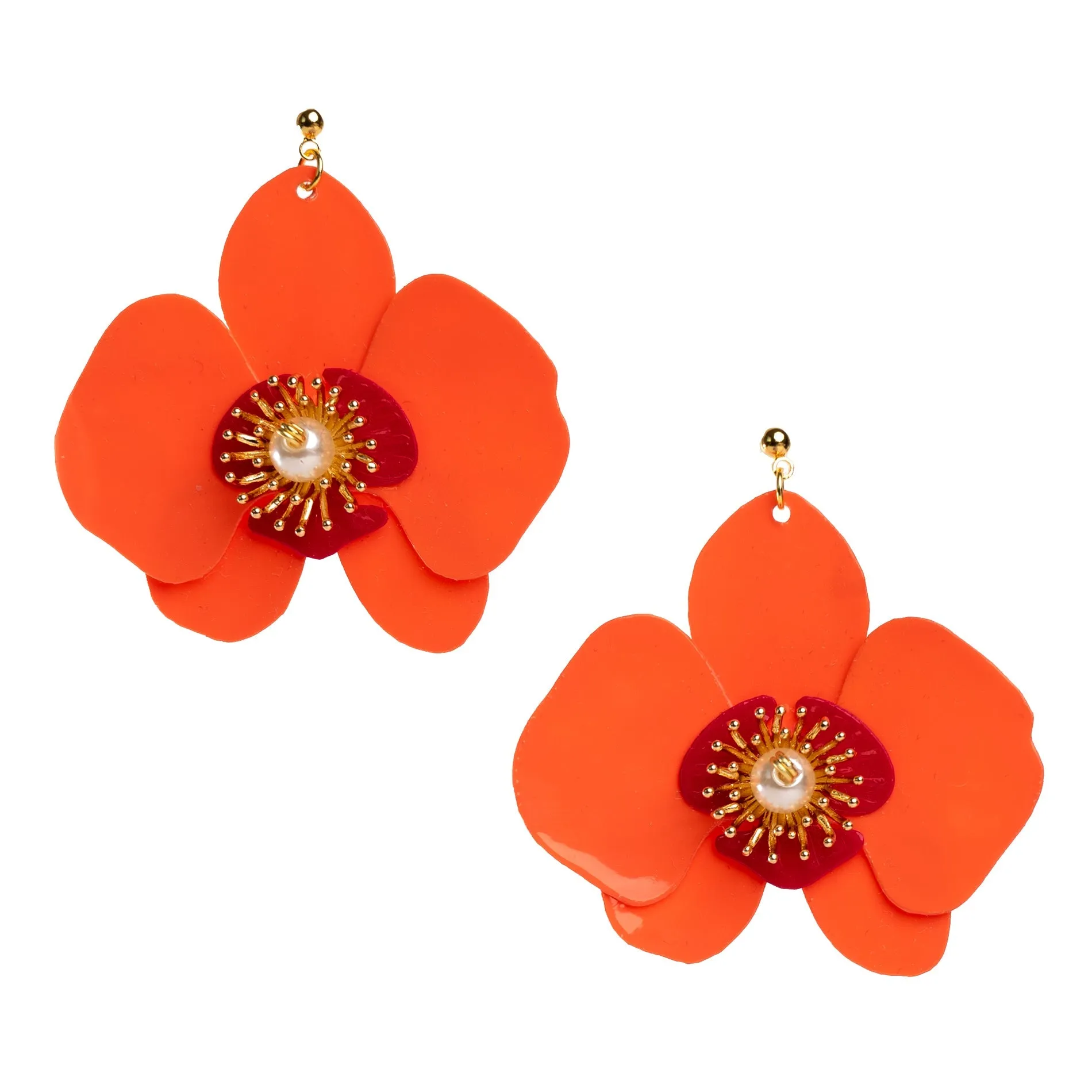 Butterfly Orchid Stud Earrings Papaya Orange sold by Ivalo.com