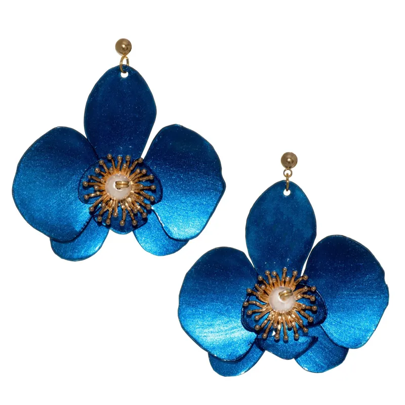 Butterfly Orchid Stud Earrings Blue sold by Ivalo.com