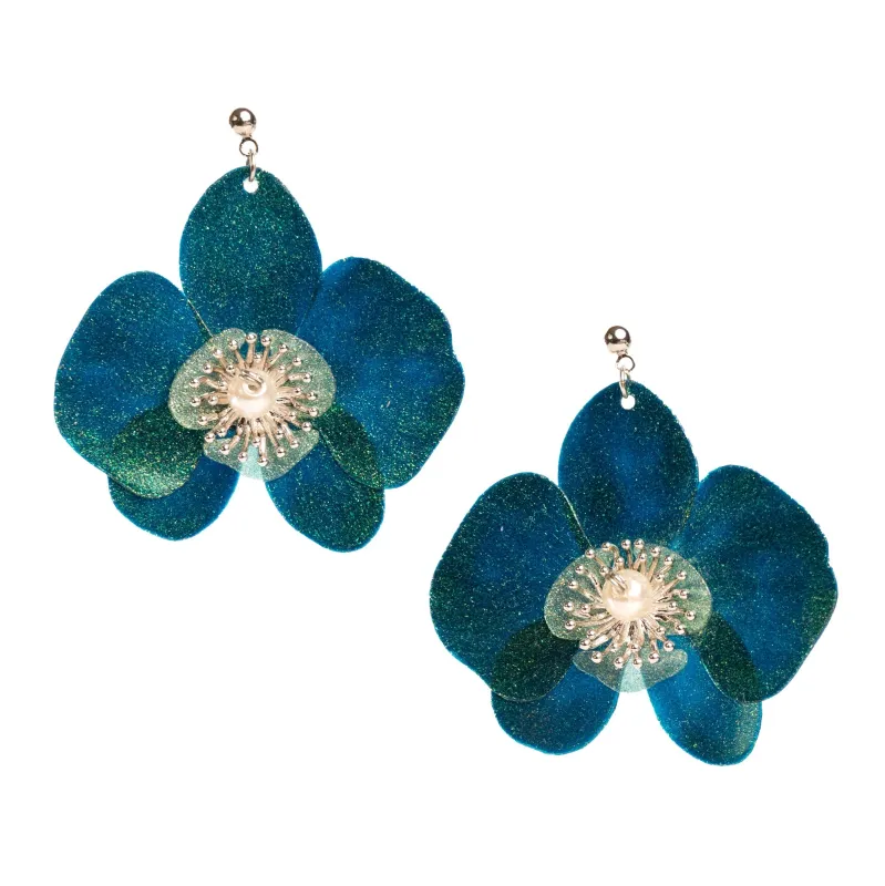 Butterfly Orchid Stud Earrings Seadust Green sold by Ivalo.com