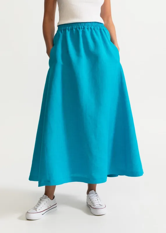 The Nocrich Linen Skirt Azure sold by Ivalo.com