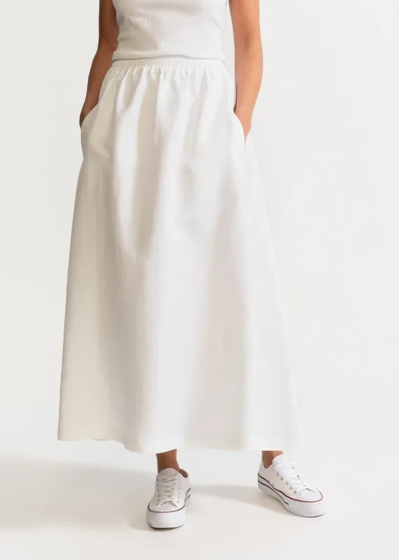 The Nocrich Linen Skirt White sold by Ivalo.com