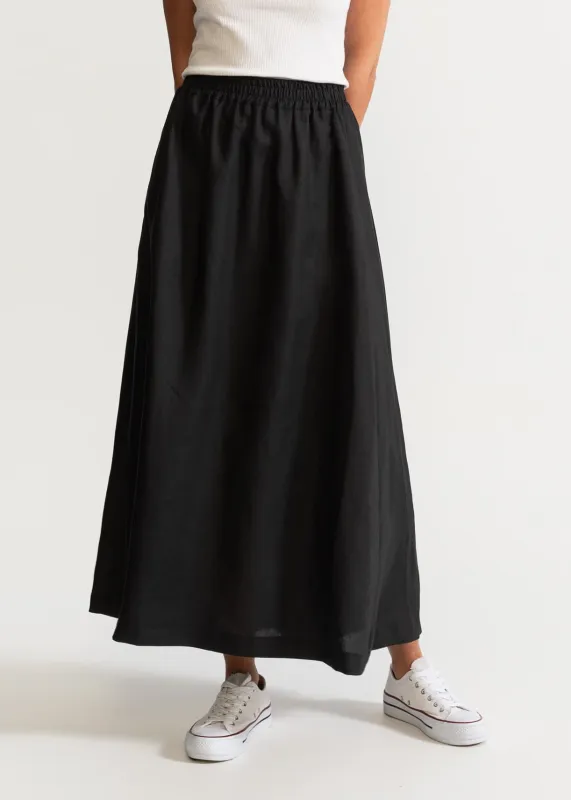 The Nocrich Linen Skirt Black sold by Ivalo.com
