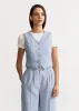 Women's Figa Linen Waistcoat Sky Blue sold by Ivalo.com