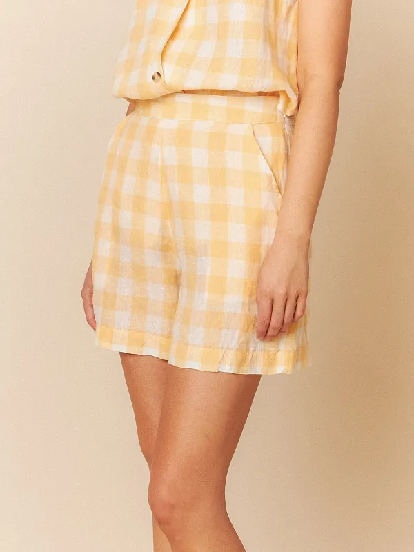 Retro Vichy Shorts Tangerine sold by Ivalo.com