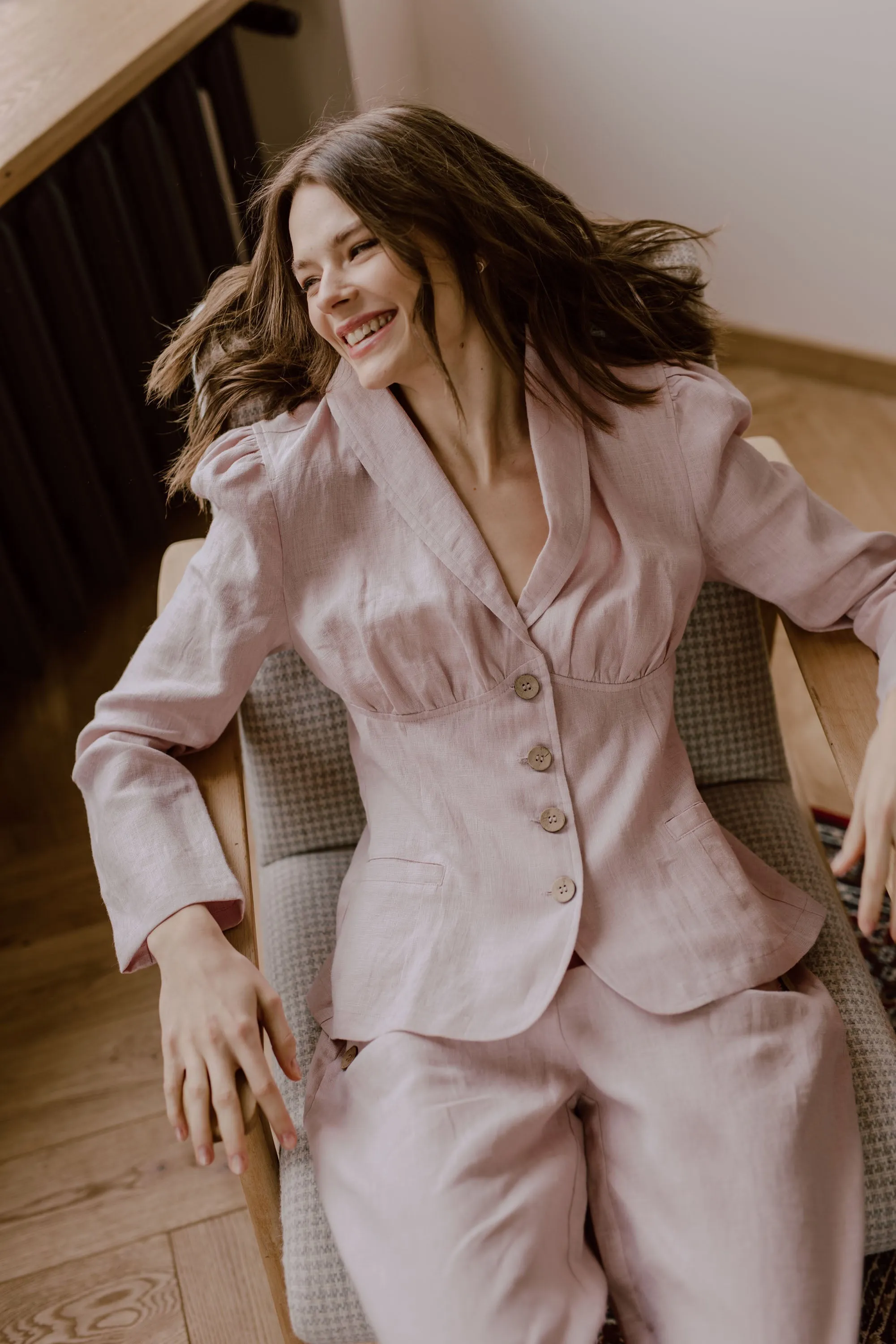 Neringa Fitted Linen Blazer sold by Ivalo.com product image thumbnail 2