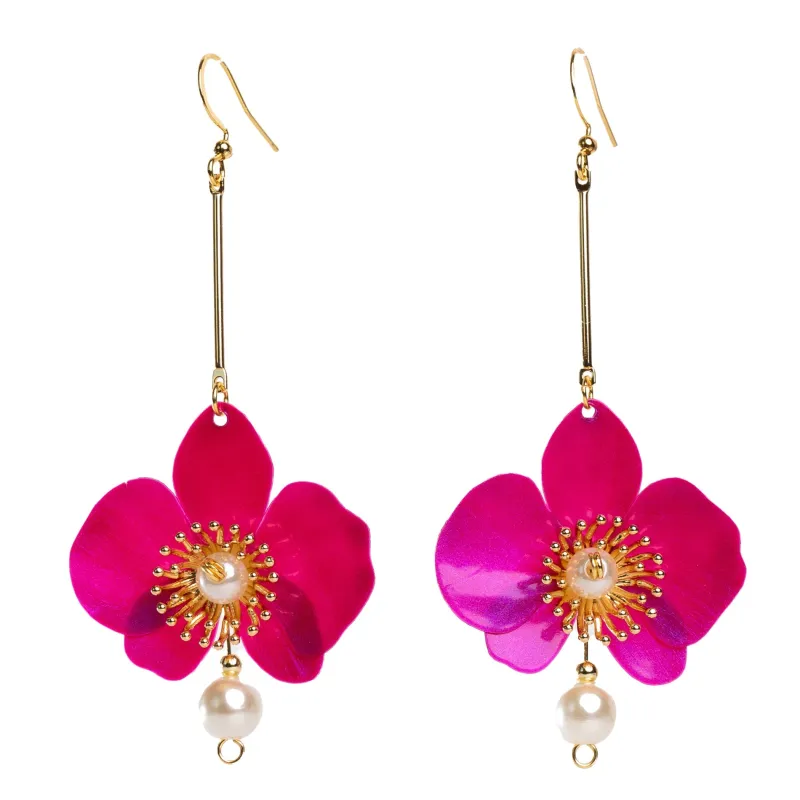 Butterfly Orchid Pearl Earrings Barbie Pink sold by Ivalo.com