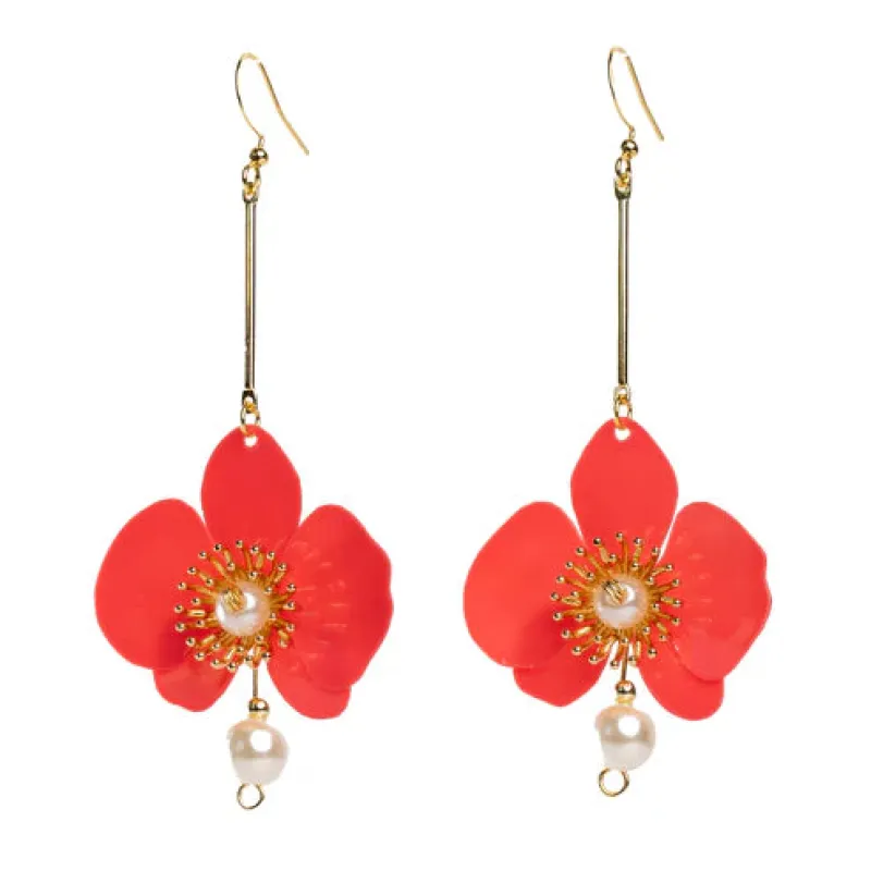 Butterfly Orchid Pearl Earrings Scarlet sold by Ivalo.com