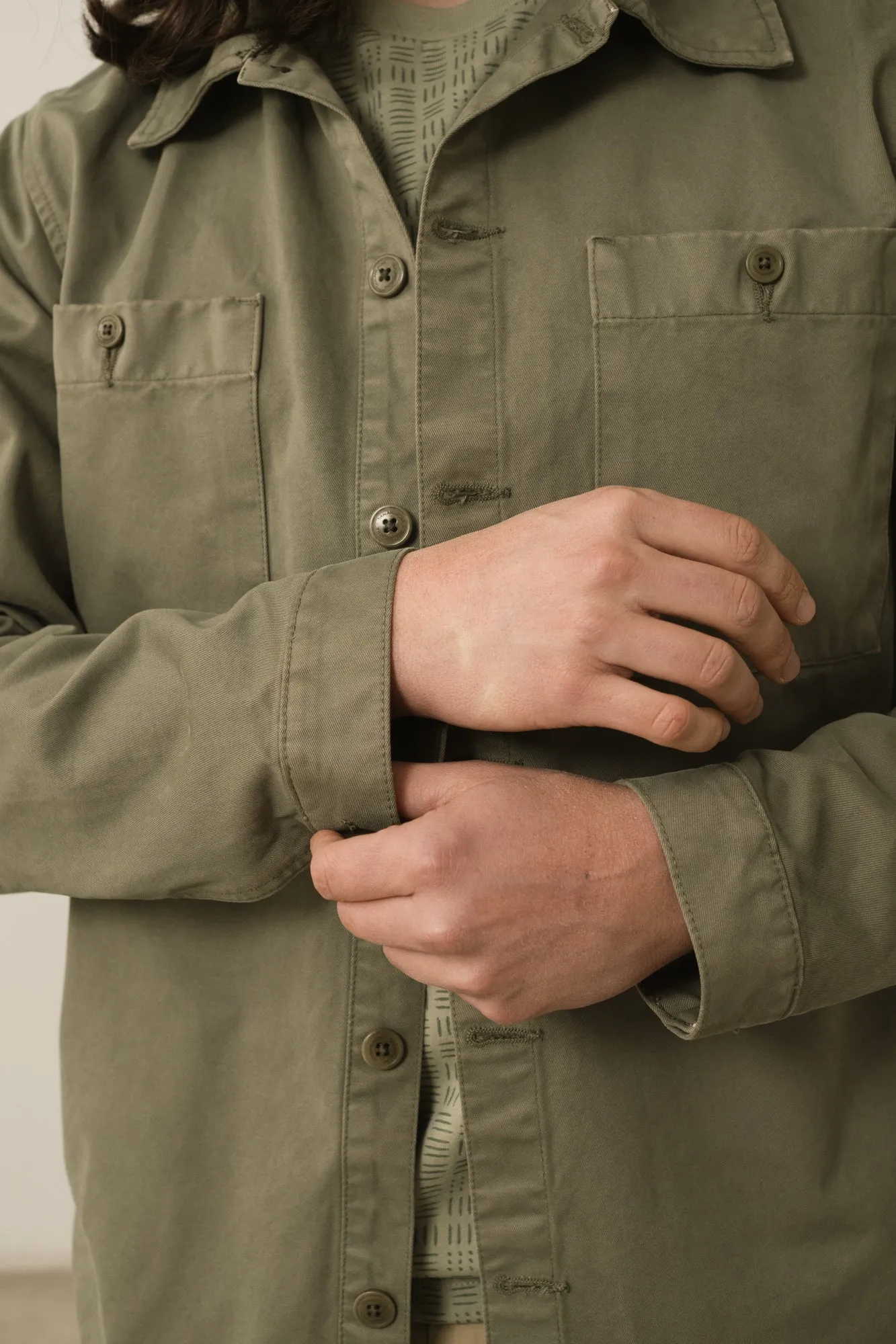 Men's Helmut Organic Cotton Worker Overshirt Green sold by Ivalo.com product image thumbnail 3