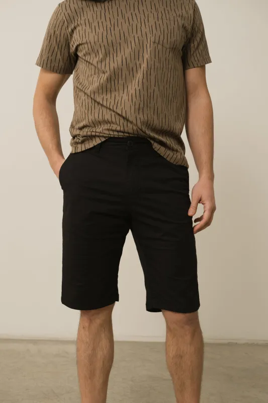 Men's Hans Linen Blend Bermuda Shorts Black sold by Ivalo.com