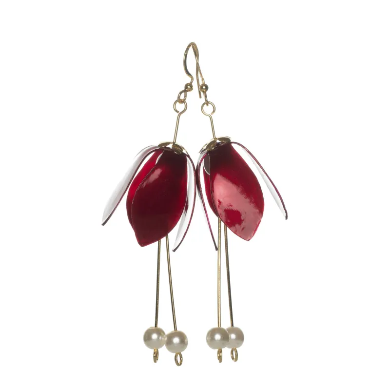 Lily Double-Drop Earrings Red sold by Ivalo.com
