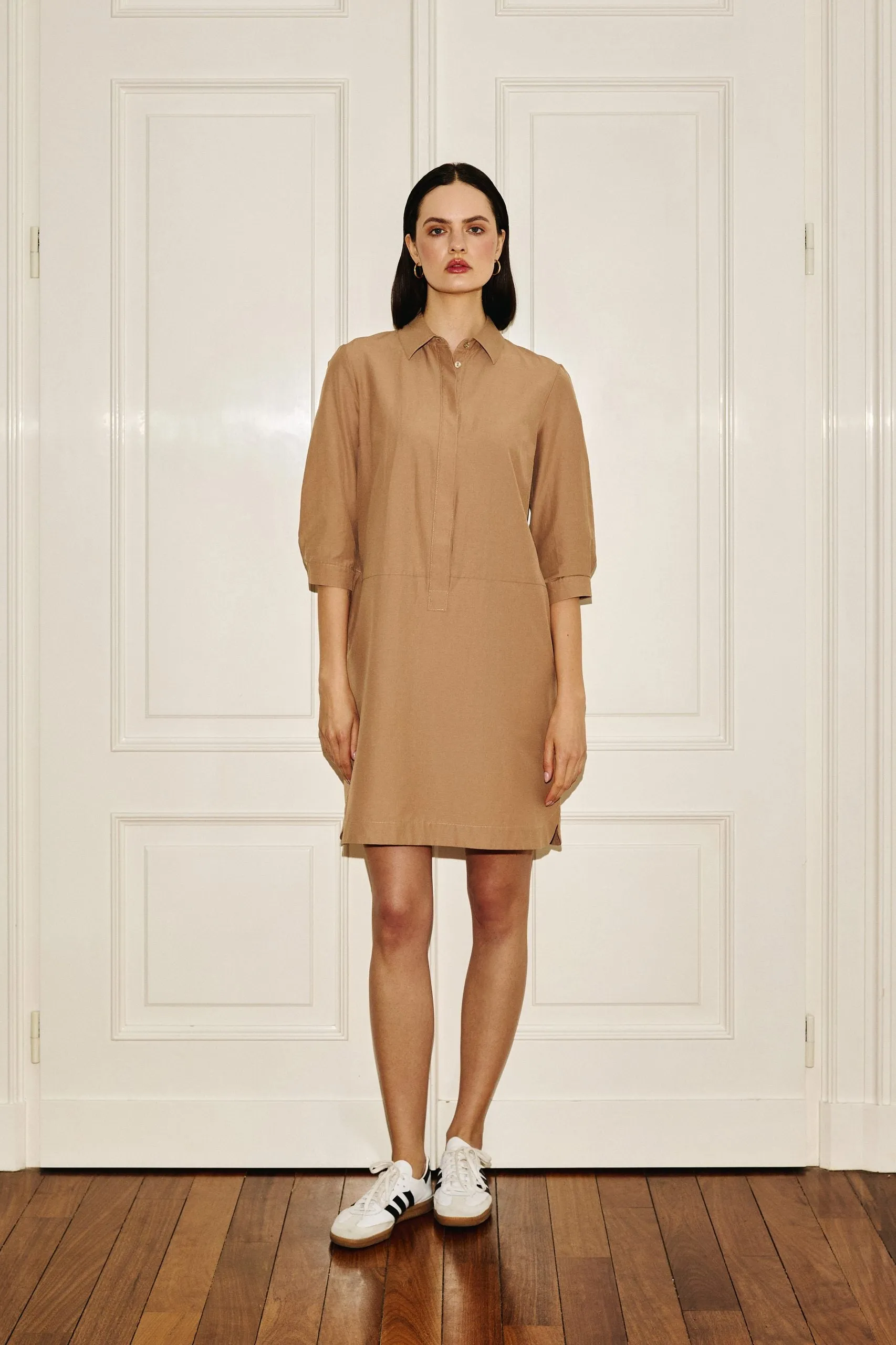Midi Shirt Dress Caramel sold by Ivalo.com