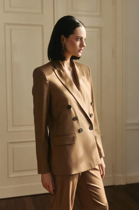 Double-Breasted Blazer Caramel sold by Ivalo.com