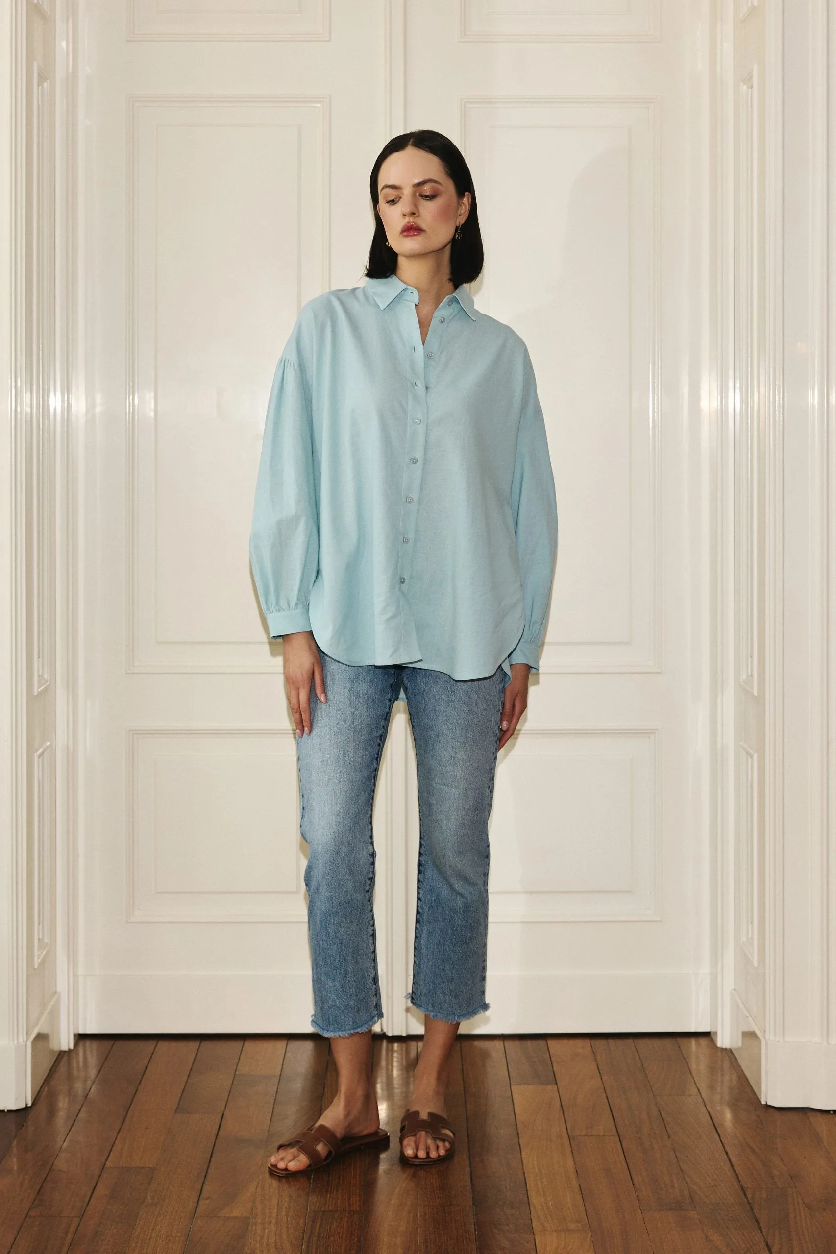 Summer Linen Shirt Pale Blue sold by Ivalo.com