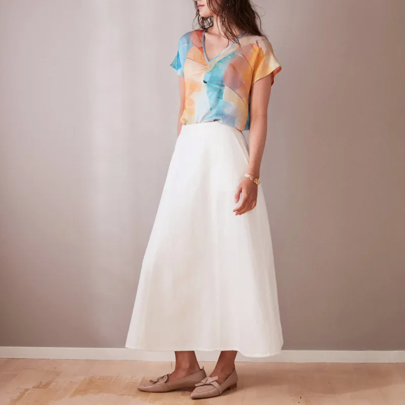 Flow Wide Midi Skirt White sold by Ivalo.com