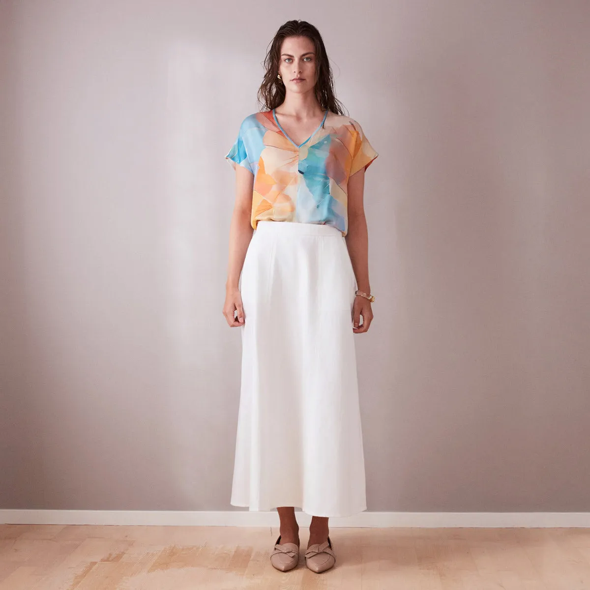 Flow Wide Midi Skirt White sold by Ivalo.com product image thumbnail 3