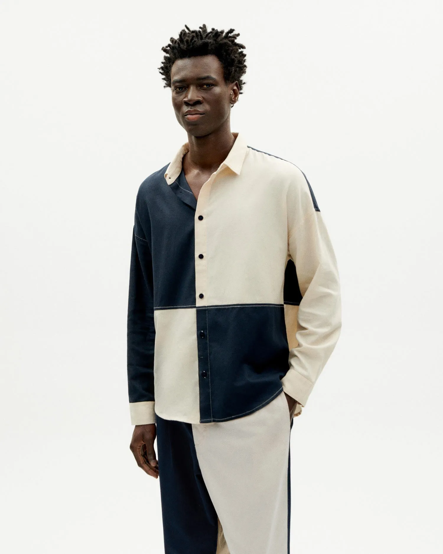 Men's Haru Button-Up Shirt Black/White sold by Ivalo.com product image thumbnail 2