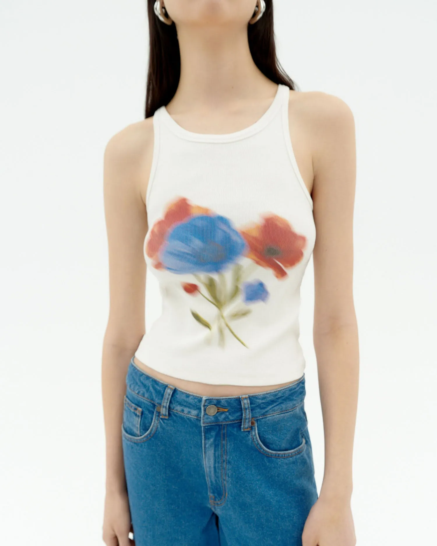 Harriet Blurry Flower Top White sold by Ivalo.com product image thumbnail 3