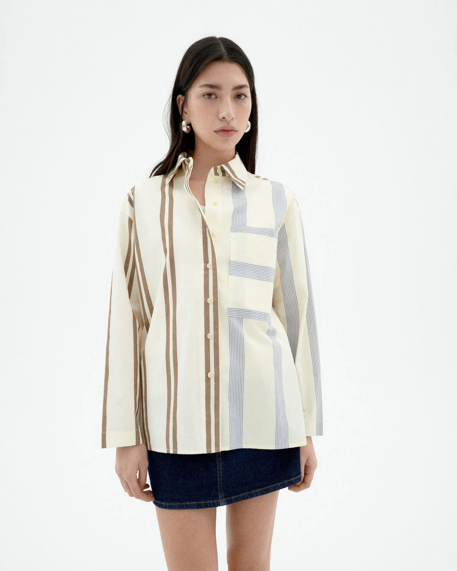 Marcelle Blouse Striped Brown/Blue sold by Ivalo.com