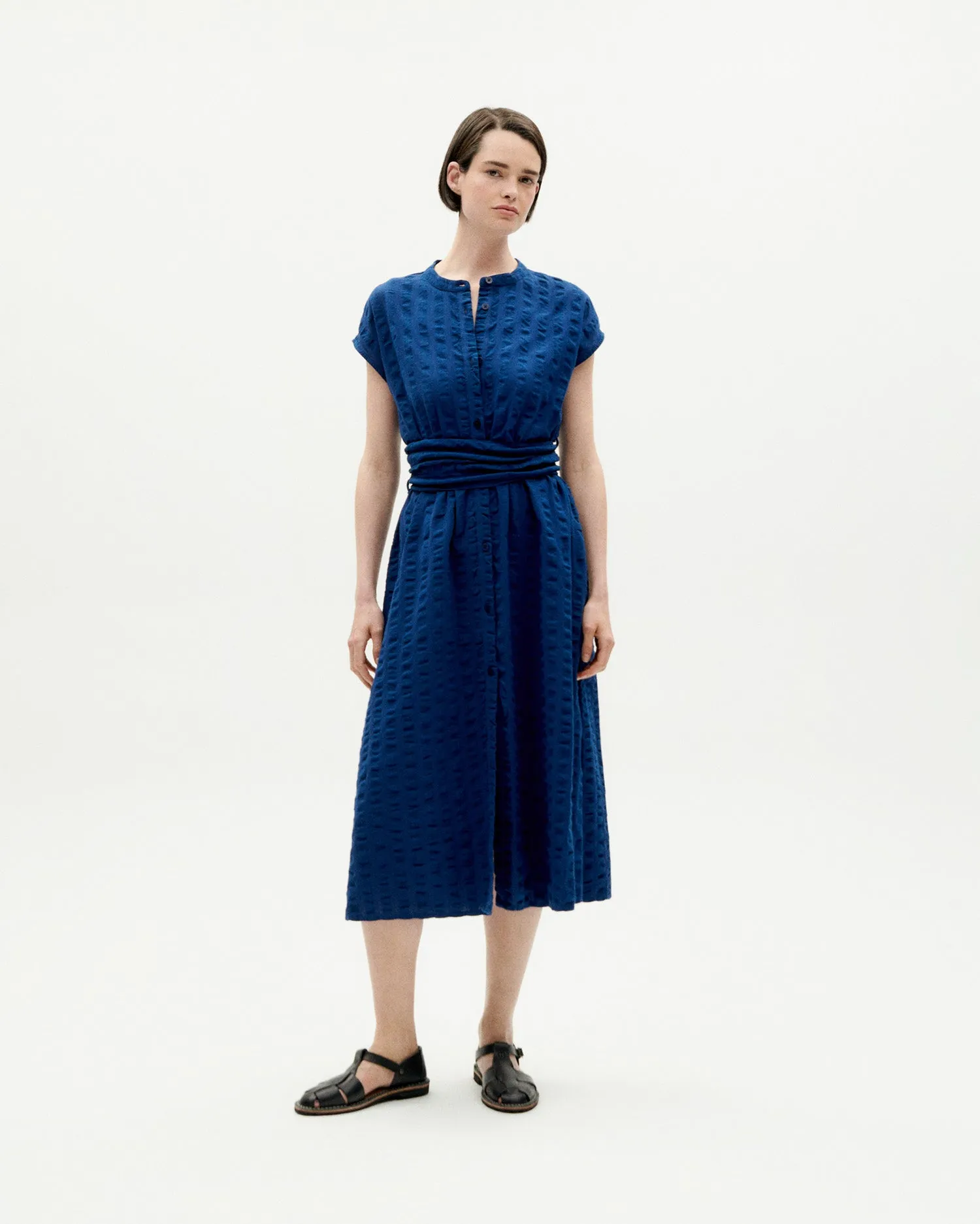 Gretel Seersucker Dress Blue sold by Ivalo.com