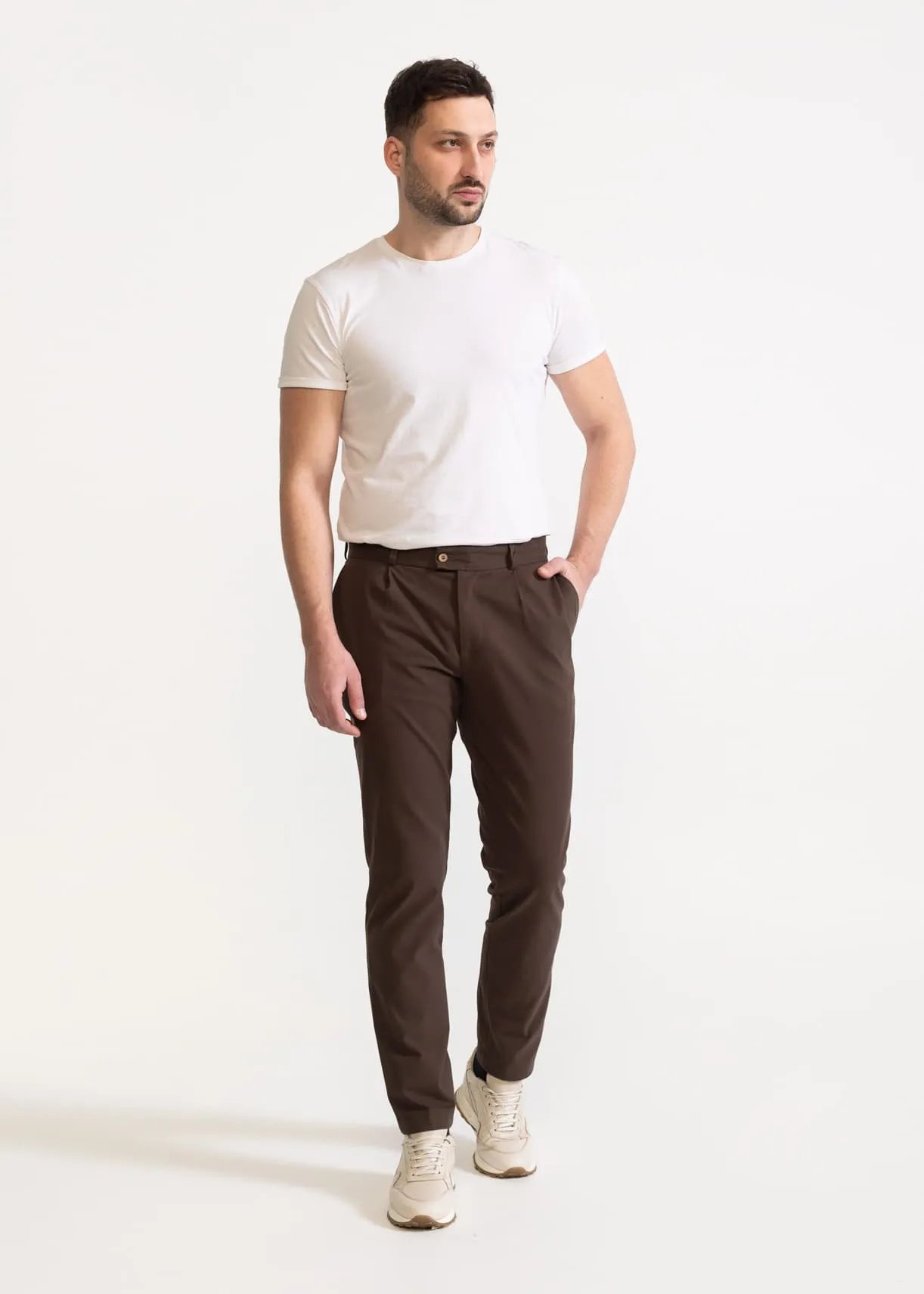 The Chesler Cotton Trousers Dark Brown sold by Ivalo.com product image thumbnail 3