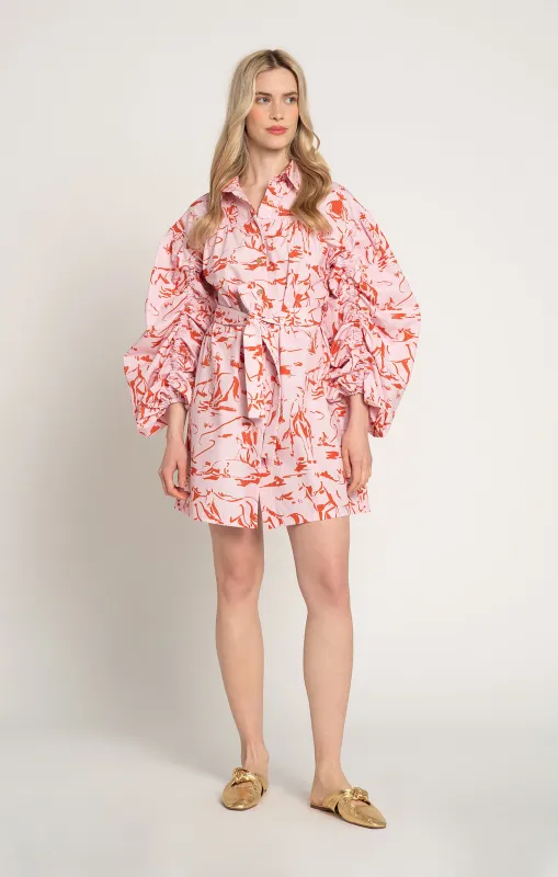 Nyereg Voluminous Sleeve Shirt Dress Horsemen Pink sold by Ivalo.com