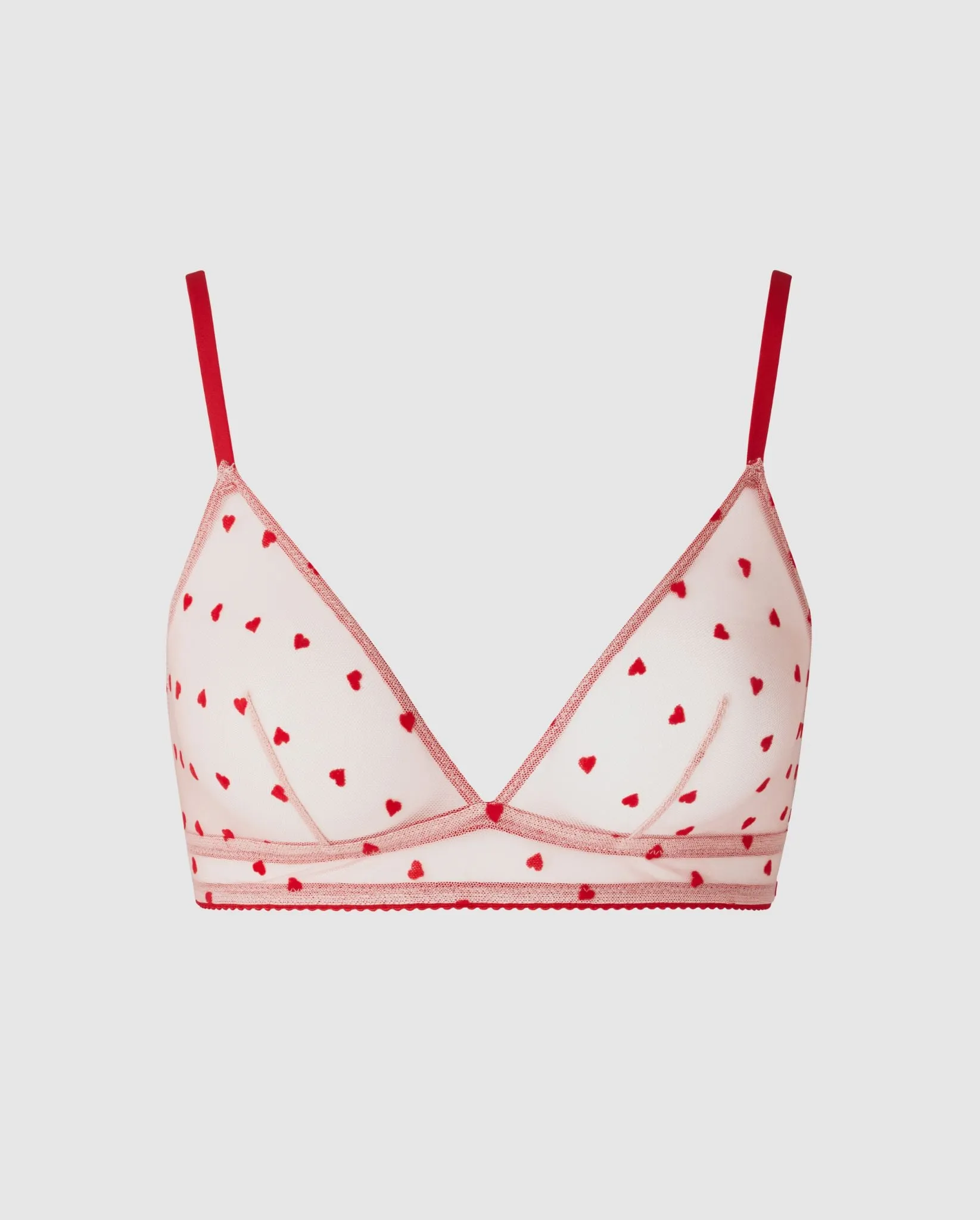 Mesh Triangle Bralette Pale Pink/Deep Red sold by Ivalo.com