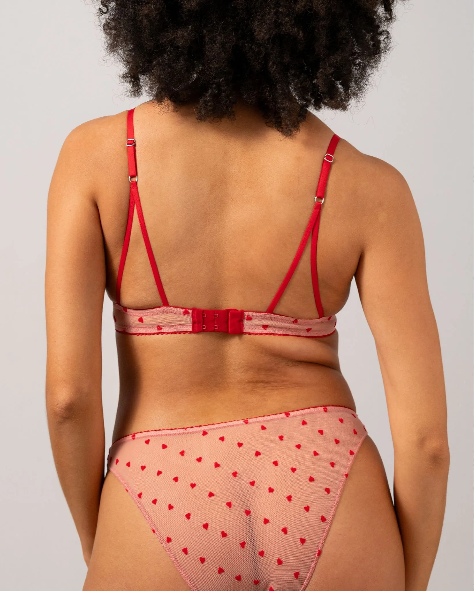 Mesh Triangle Bralette Pale Pink/Deep Red sold by Ivalo.com product image thumbnail 3