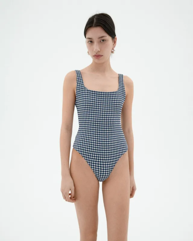 Amalfi Swimsuit Navy Gingham sold by Ivalo.com