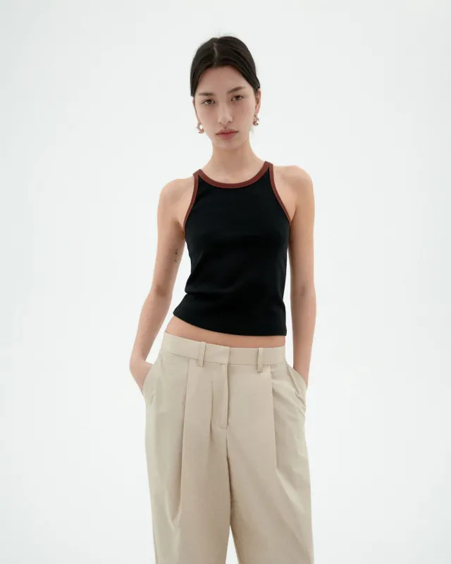 Harriet Contrast Top Black sold by Ivalo.com