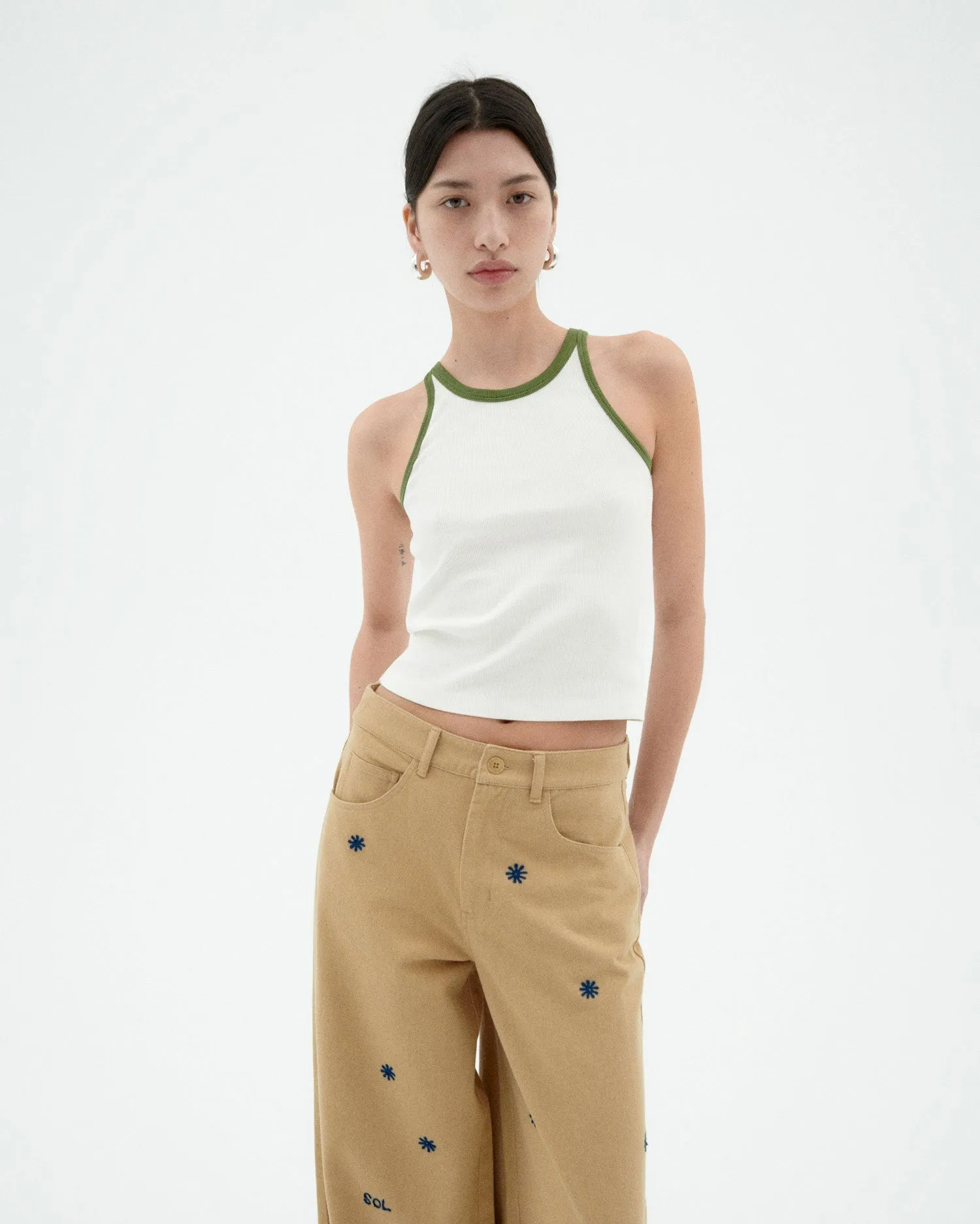 Harriet Contrast Top Snow White sold by Ivalo.com