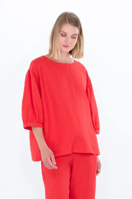 Ruusu Linen Shirt Red sold by Ivalo.com