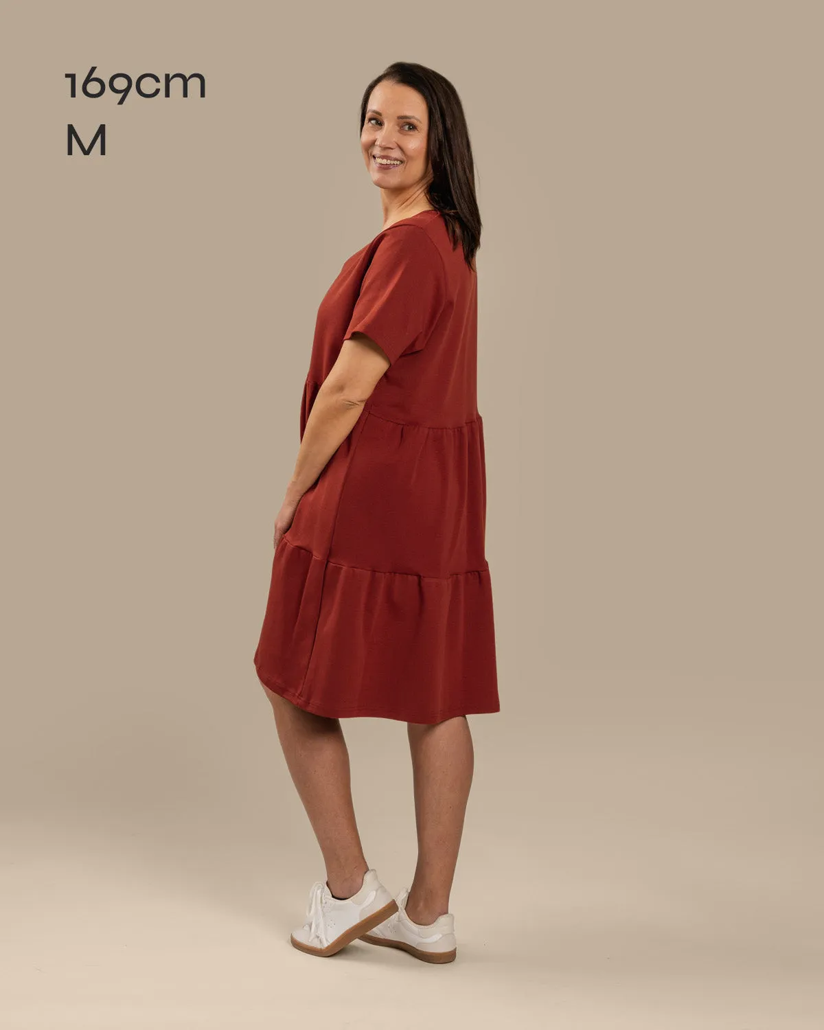V-Neck Dress Mahogany sold by Ivalo.com product image thumbnail 5