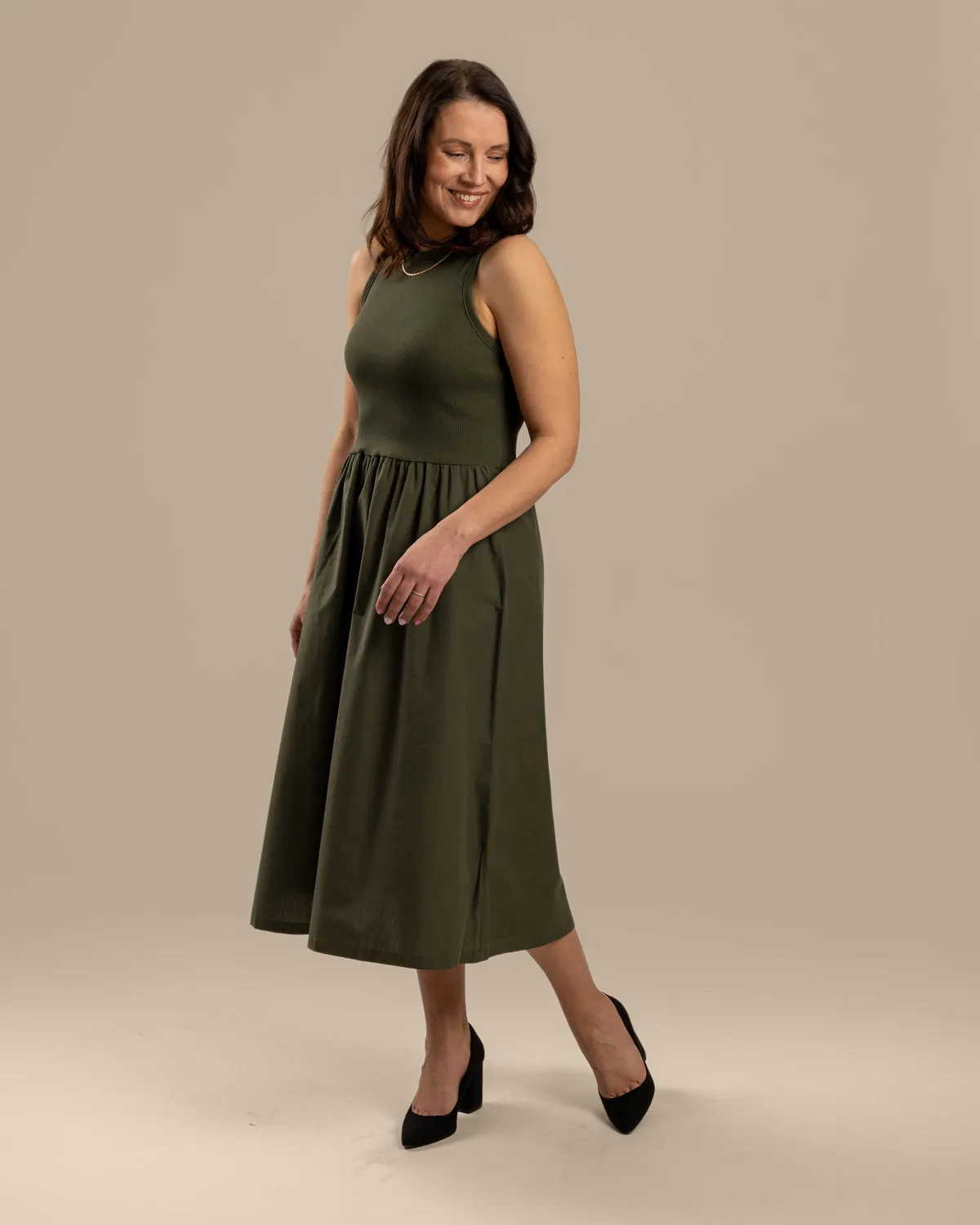 Poplin Top Dress Khaki sold by Ivalo.com product image thumbnail 4