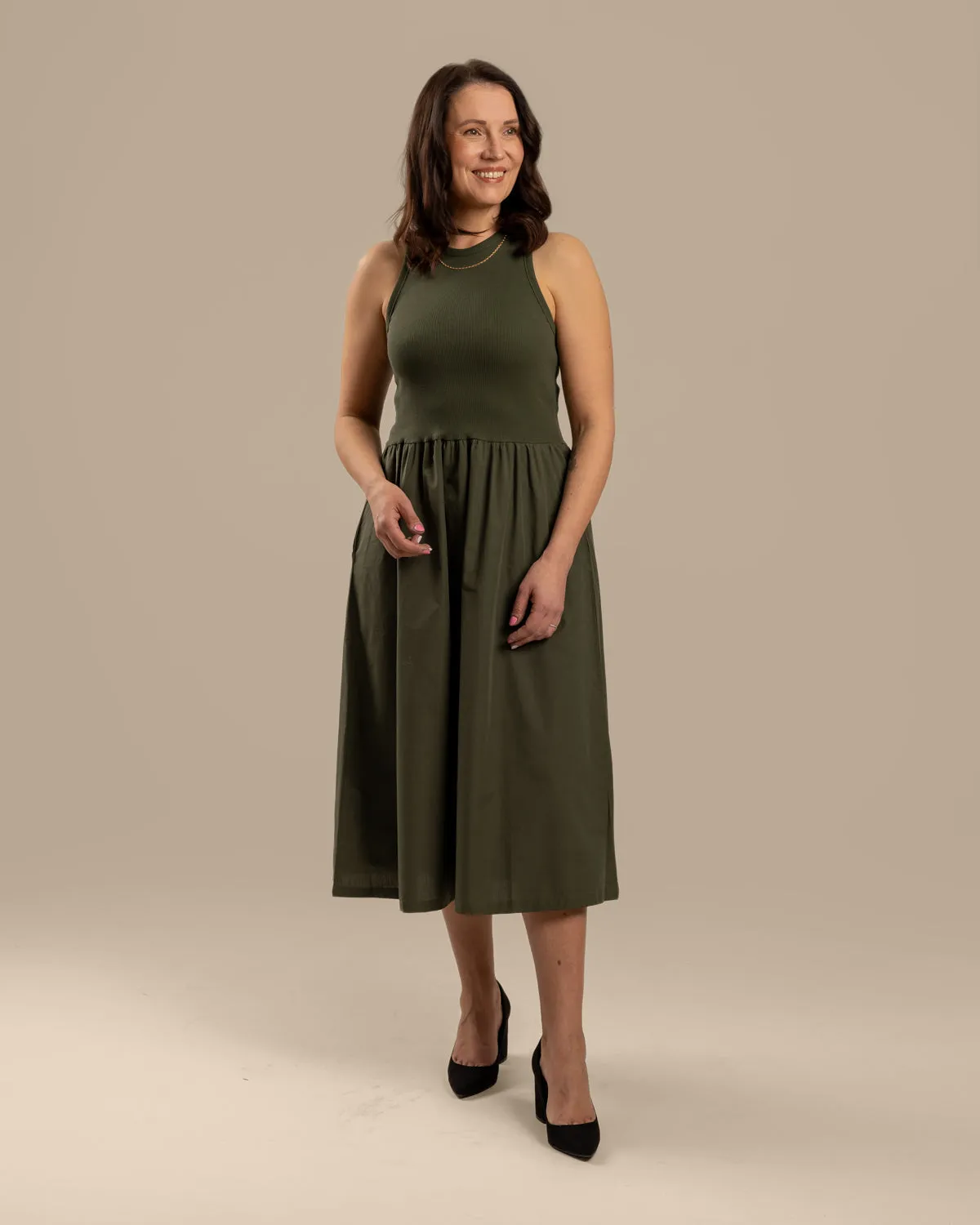 Poplin Top Dress Khaki sold by Ivalo.com product image thumbnail 5