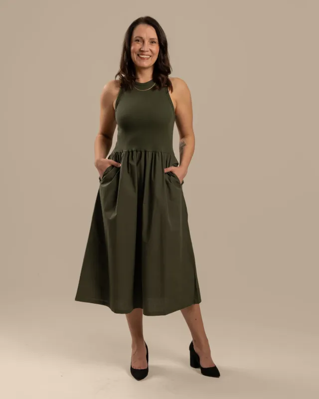 Poplin Top Dress Khaki sold by Ivalo.com