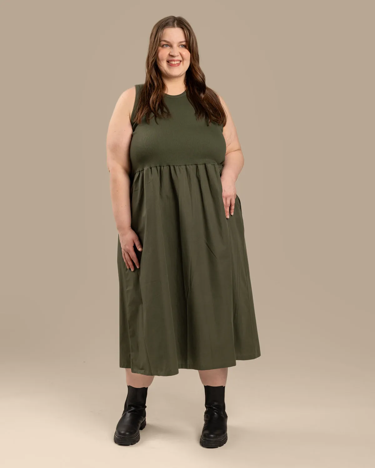 Poplin Top Dress Khaki sold by Ivalo.com product image thumbnail 2